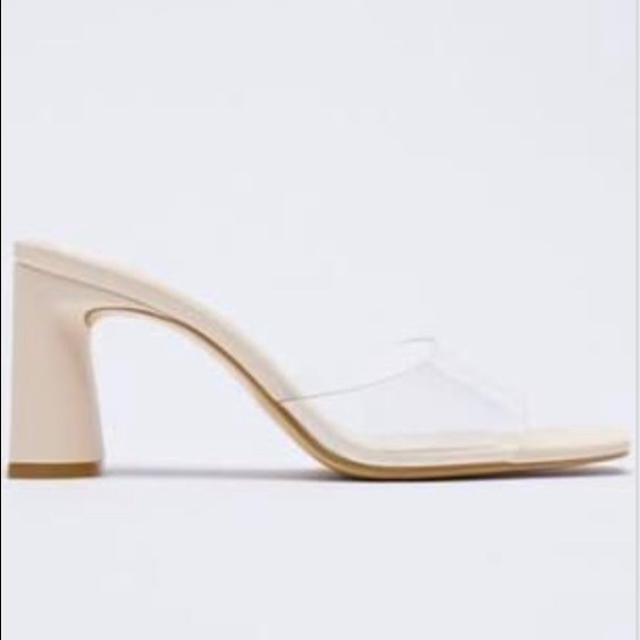 Zara Clear and Ivory Square Heels - Picture 3 of 3